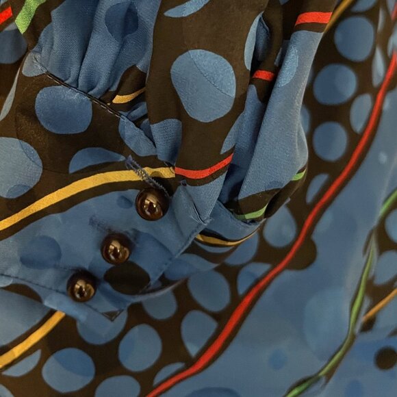 1980’s Encore Blue Dress and Matching Top 100% Silk Size 20 - Picture 3 of 6